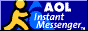 a dark blue button that says 'AOL Instant Messenger' with the american online logo on it.